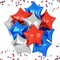 Star Balloons, 10 pcs Red Blue Silver, 18" Aluminum Foil, Self-Sealing, for Helium, Party Decorations, Wide Occasions